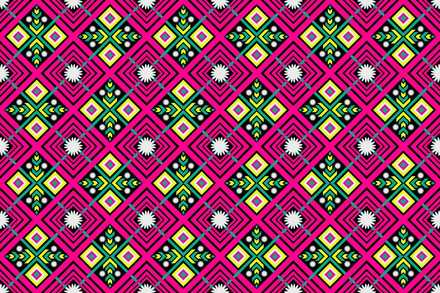 motif harmonieux ethnique géométrique coloré pour le papier peint, l'arrière-plan, le tissu, le rideau, le tapis, les vêtements et l'emballage. vecteur