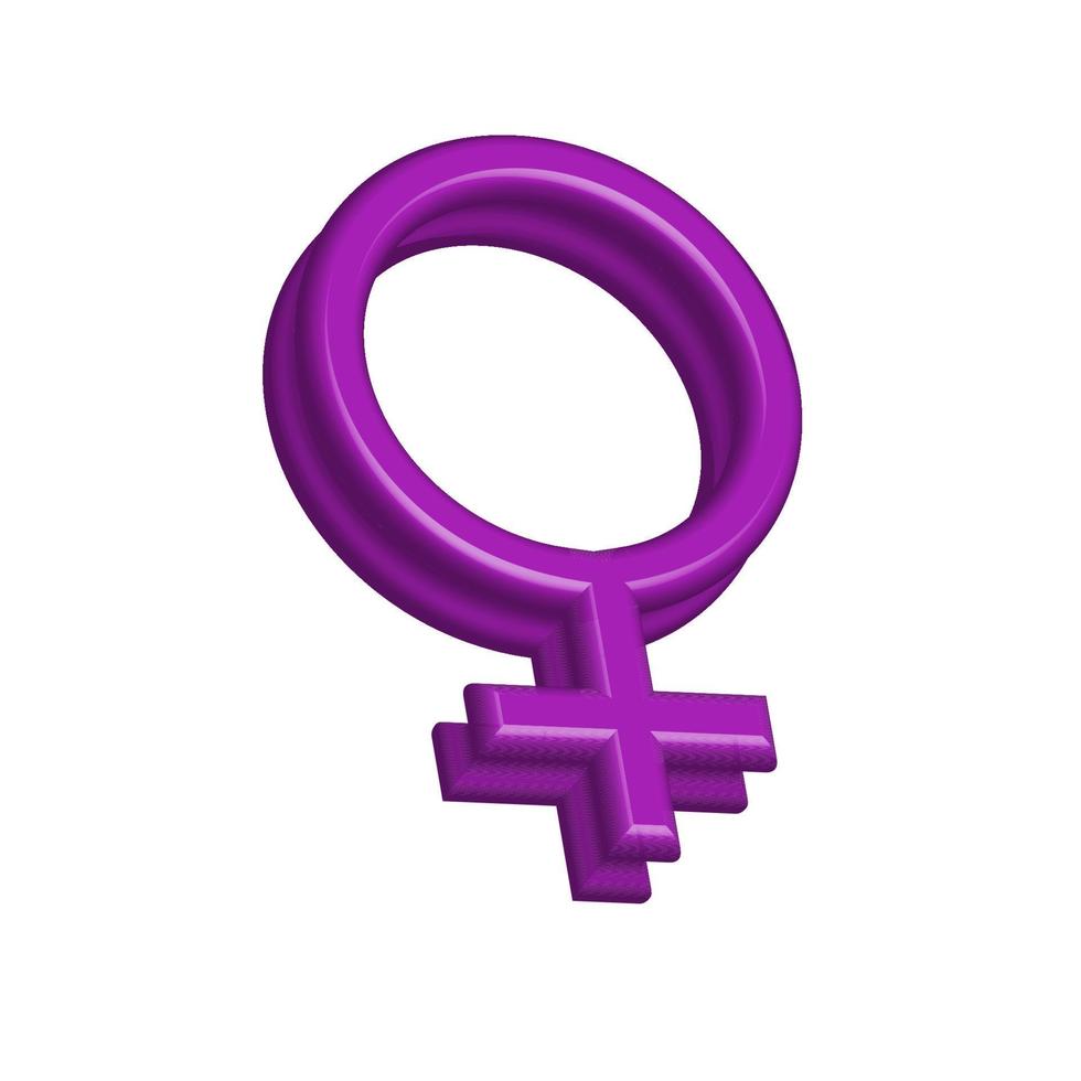 femelle logo icône 3d vecteur