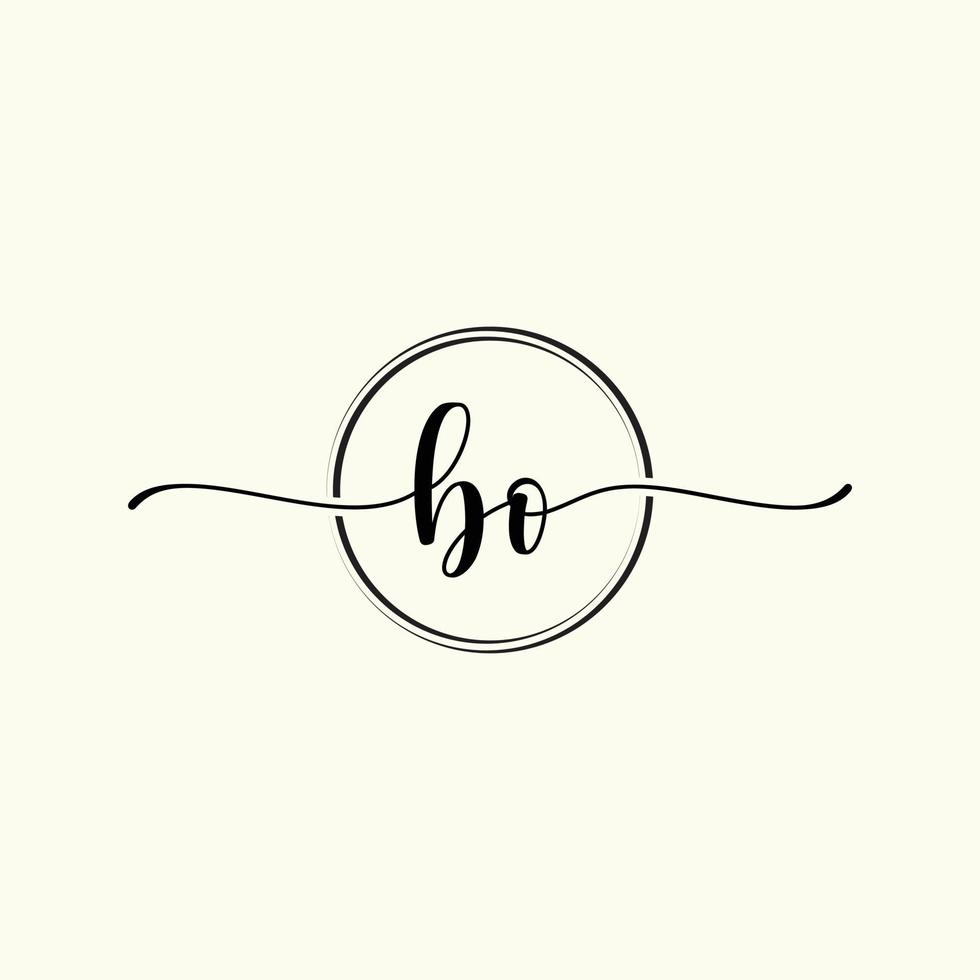 initiale écriture bo logo modèle illustration. bo lettre beauté monogramme logo vecteur