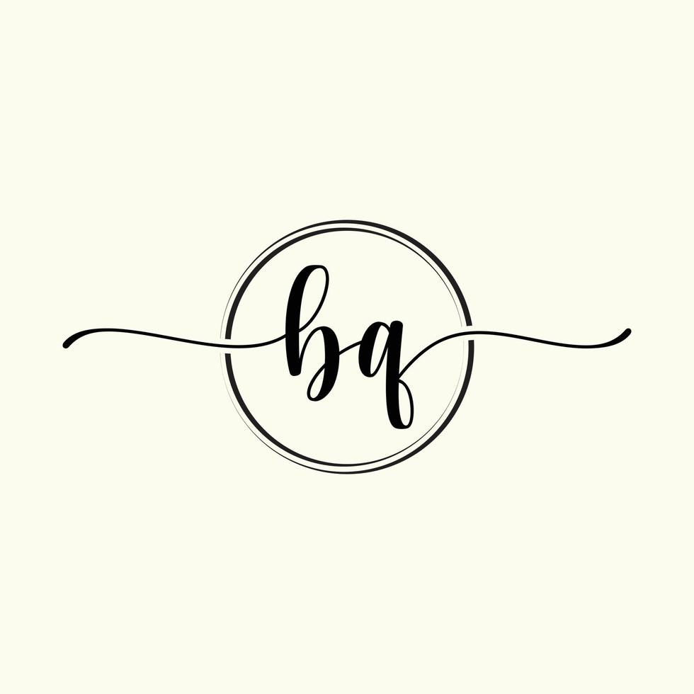 initiale écriture bq logo modèle illustration. bq lettre beauté monogramme logo vecteur