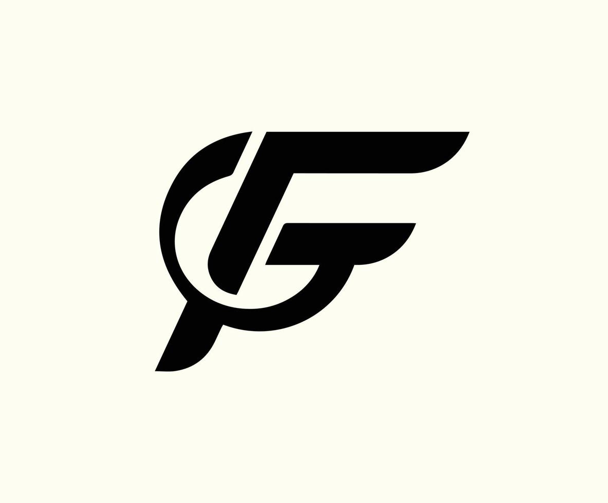 gf lettre initiale logo conception vecteur fg, gf