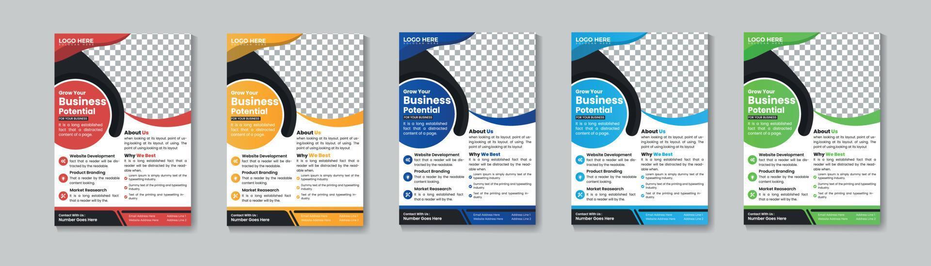 business flyer entreprise flyer modèle forme géométrique flyer cercle résumé concepts colorés vecteur