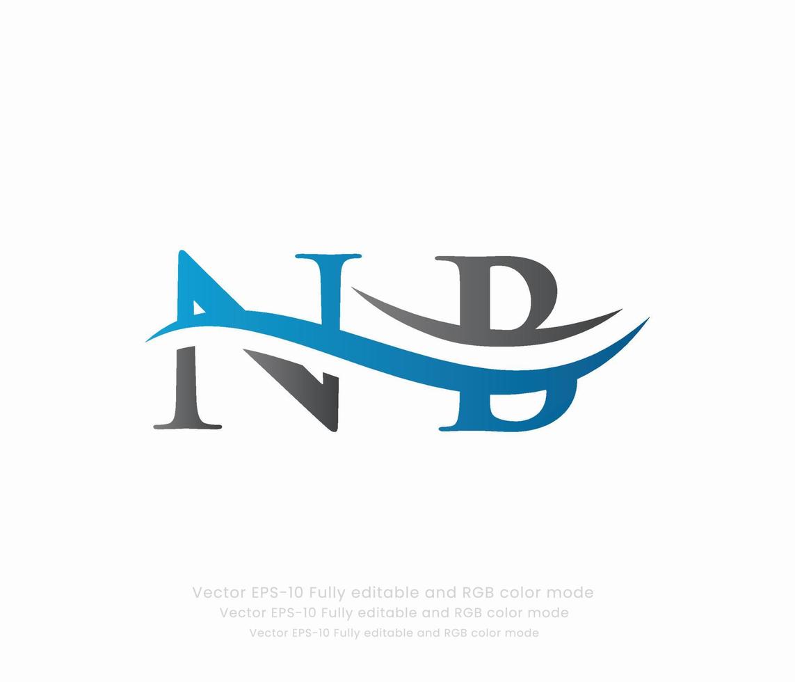 lettre n b lié logo vecteur