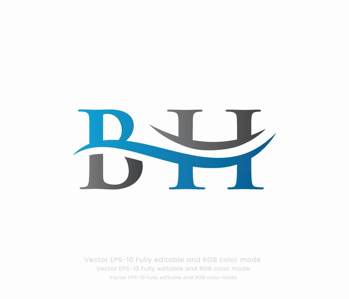 lettre b h lié logo vecteur
