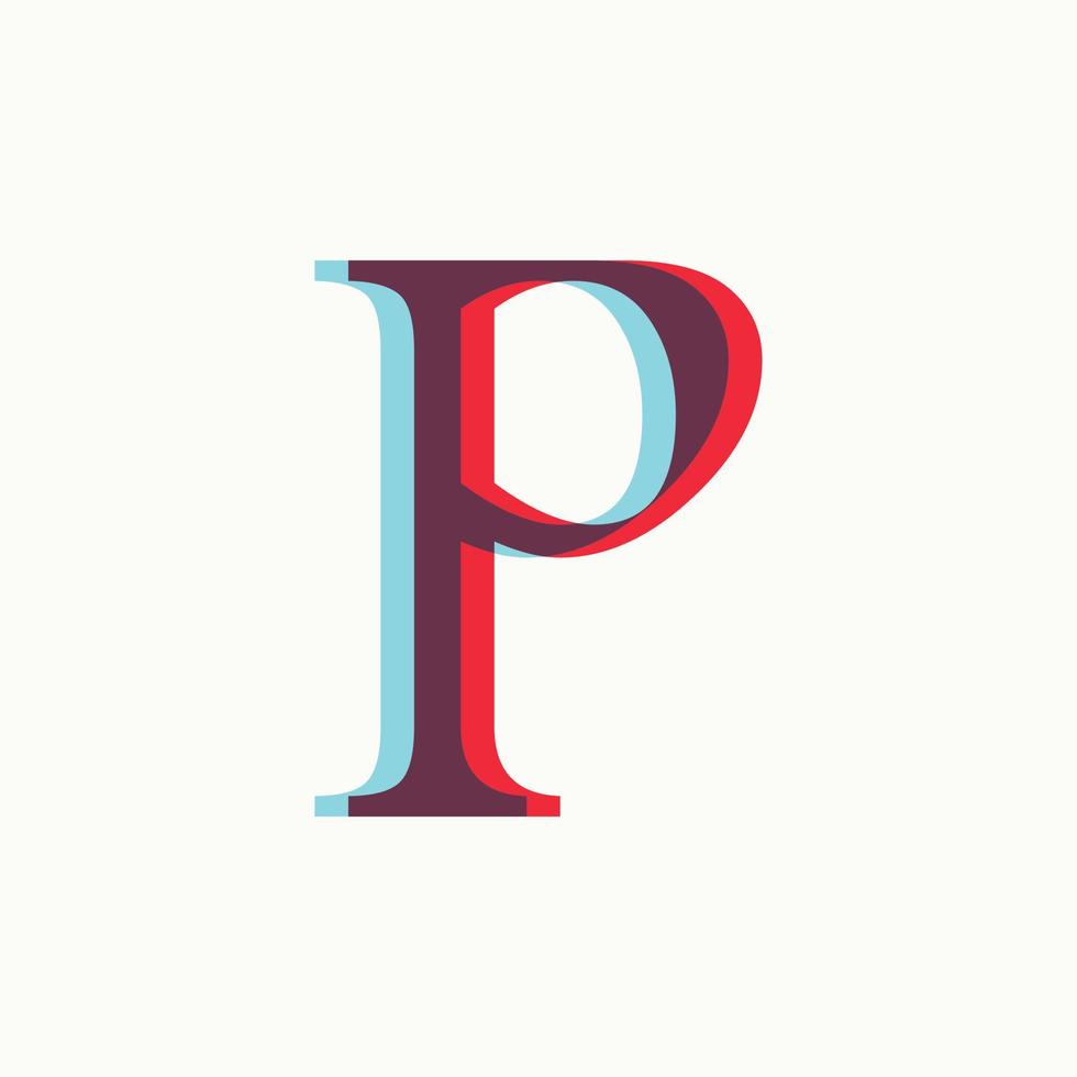 initiale p illusion logo vecteur