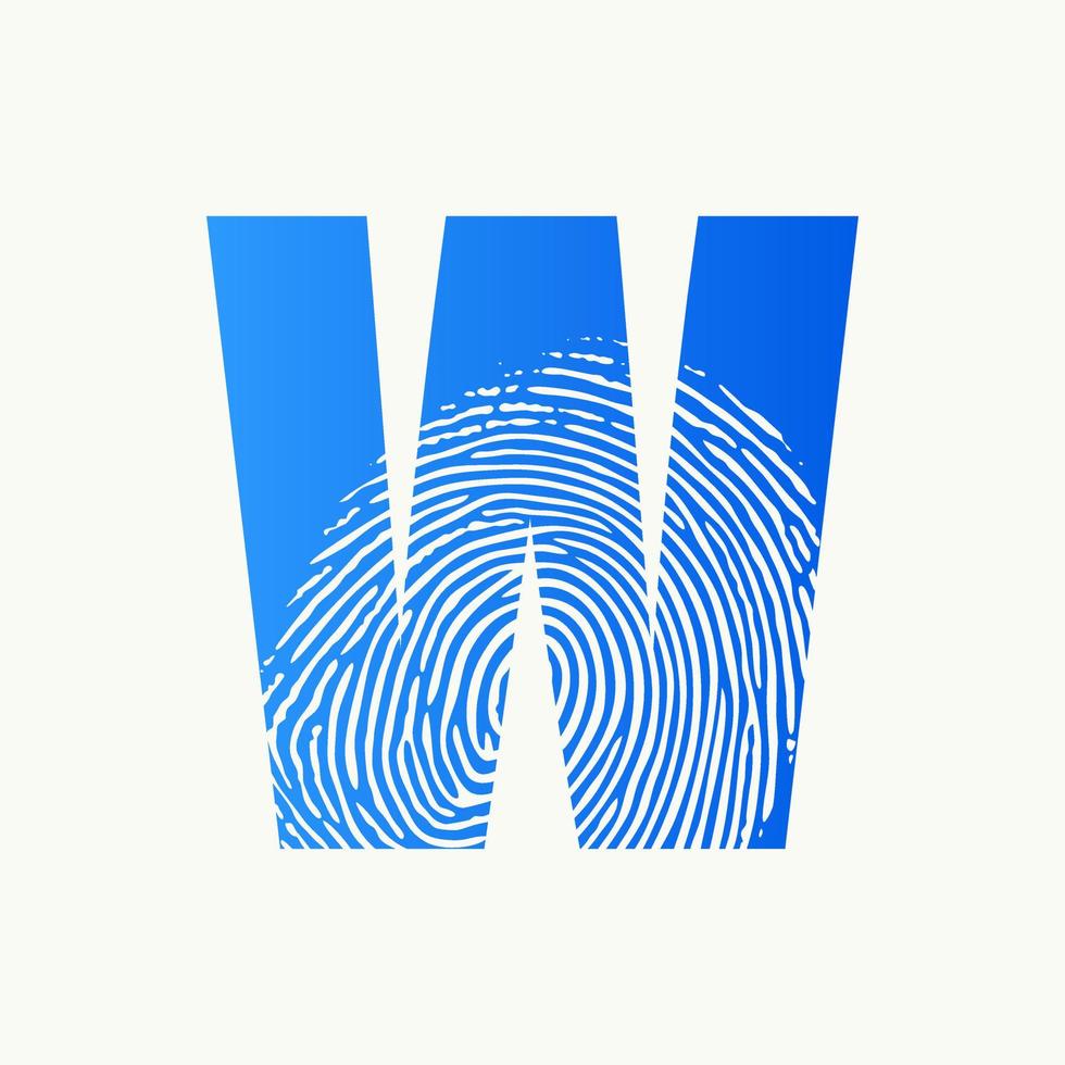 initiale w doigt impression logo vecteur