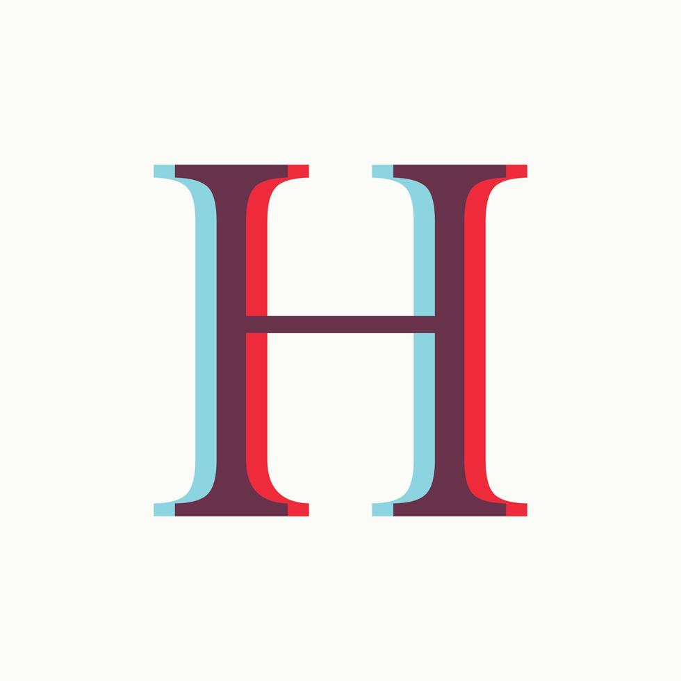 initiale h illusion logo vecteur