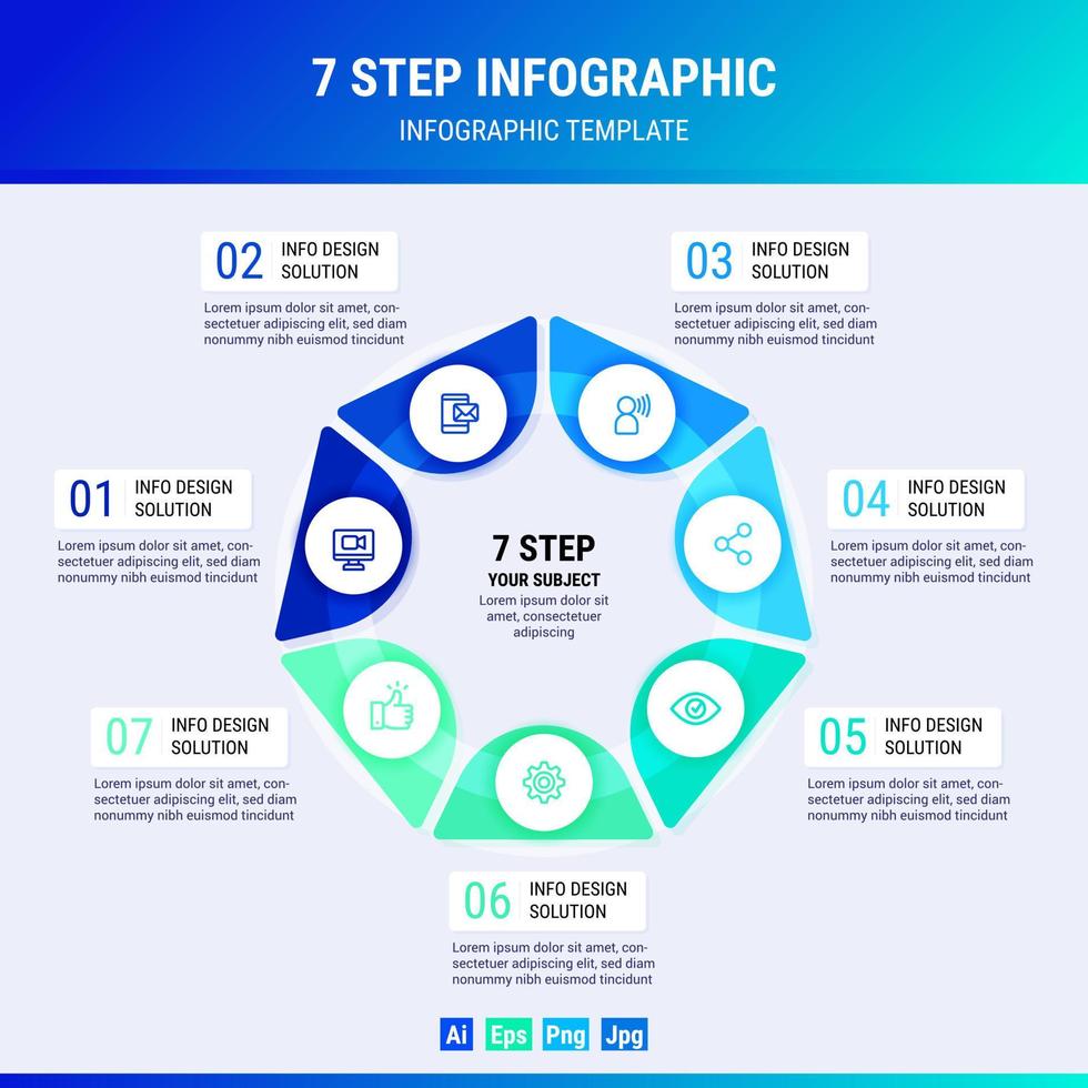 Infographie en 7 étapes vecteur