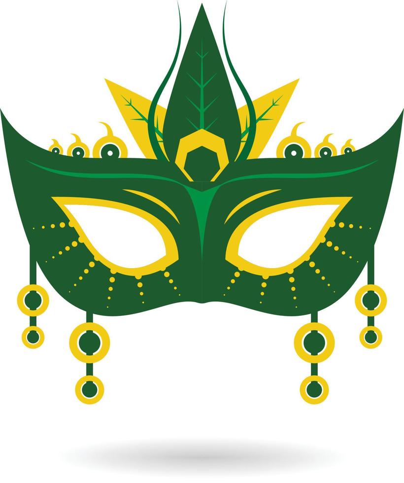 carnaval masque avec feuille pour Festival fête invitation et décorations vecteur