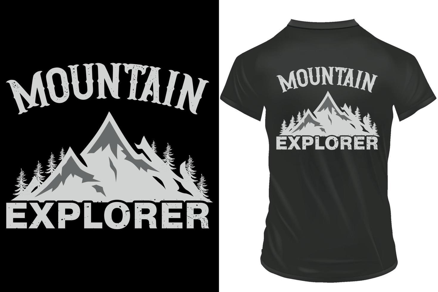 Montagne explorateur ancien T-shirt conception, Extérieur activité dans région sauvage symboles conception modèle, vecteur illustration. Montagne vecteur T-shirt conception.