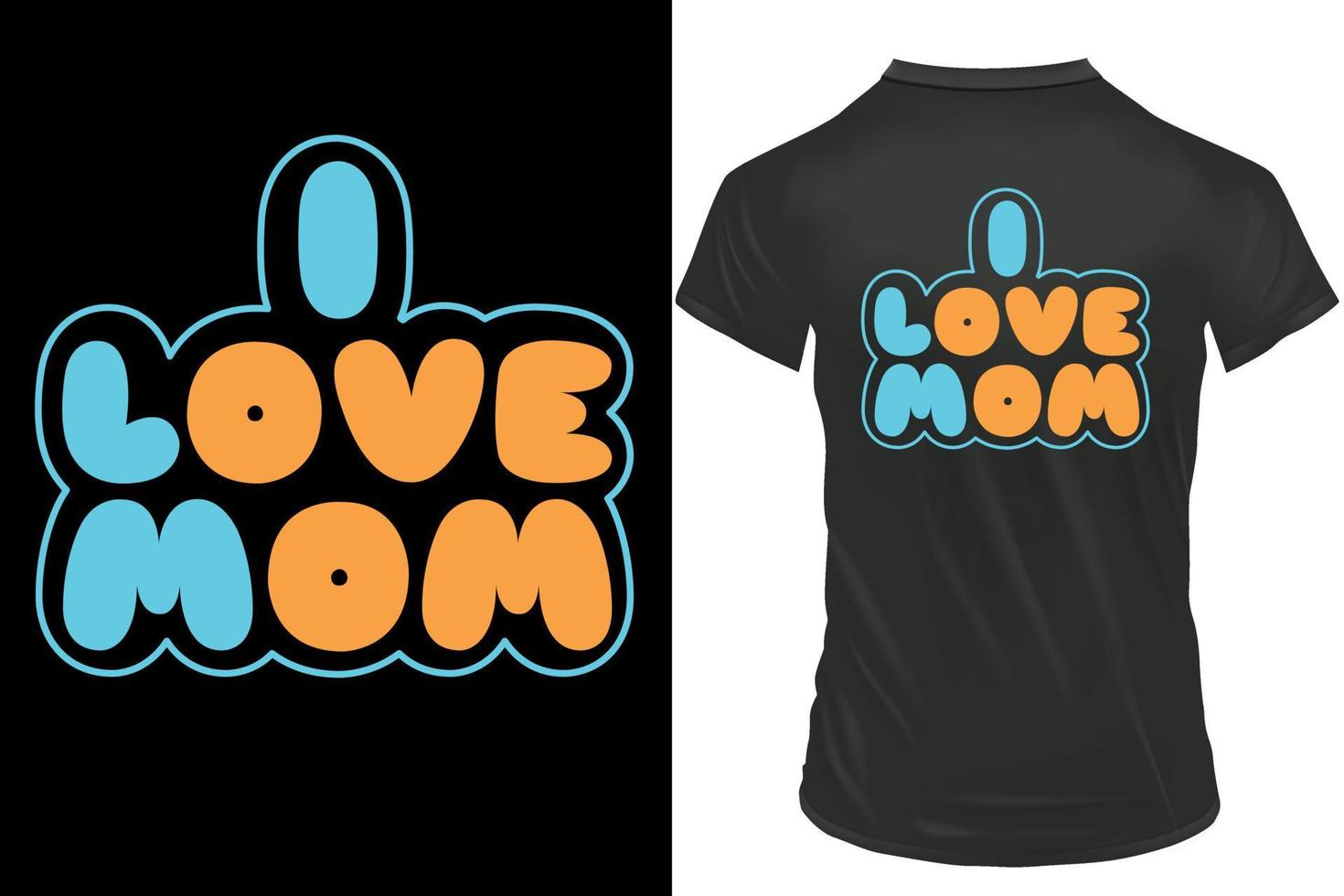 je l'amour maman typographie T-shirt conception. vecteur