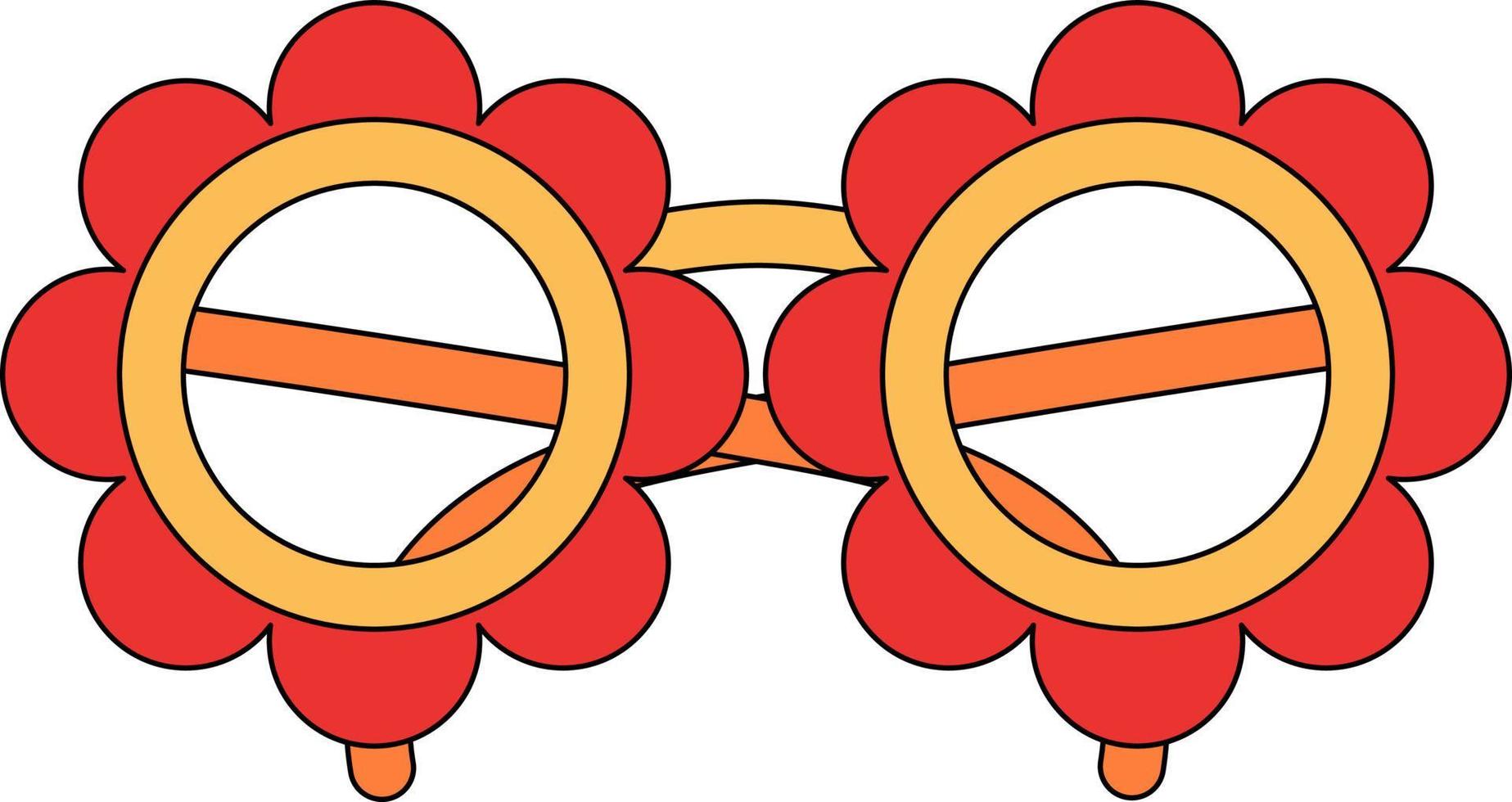 ancien carnaval fleur en forme de des lunettes vecteur