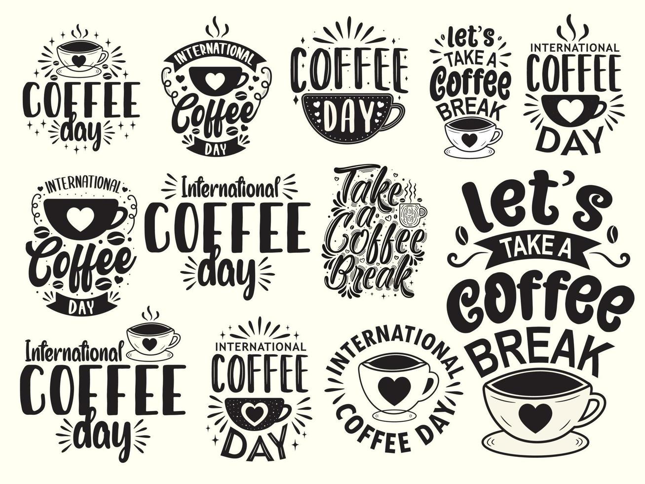 café citations vecteur typographie café paquet conception café citations svg Couper des dossiers empaqueter, citations t chemise dessins paquet