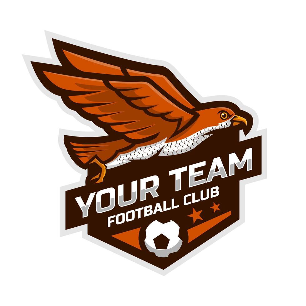 Aigle mascotte pour une Football équipe logo. école, Université ou ligue. vecteur illustration
