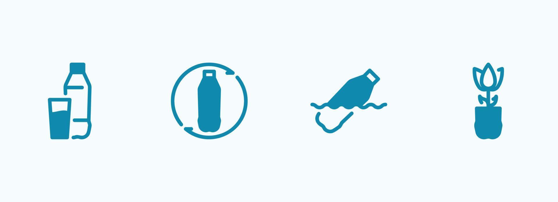 Facile vecteur icône sur une thème Plastique bouteilles, recyclage et utilisation