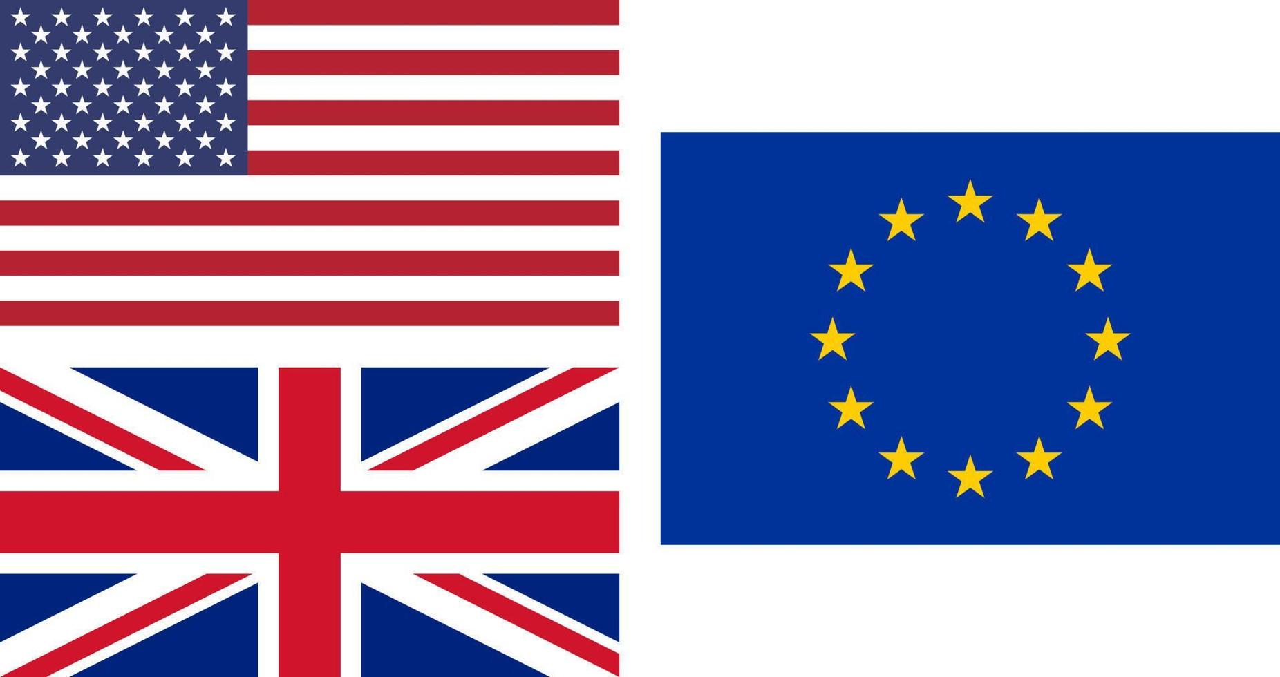 drapeau de Etats-Unis Royaume-Uni et UE vecteur