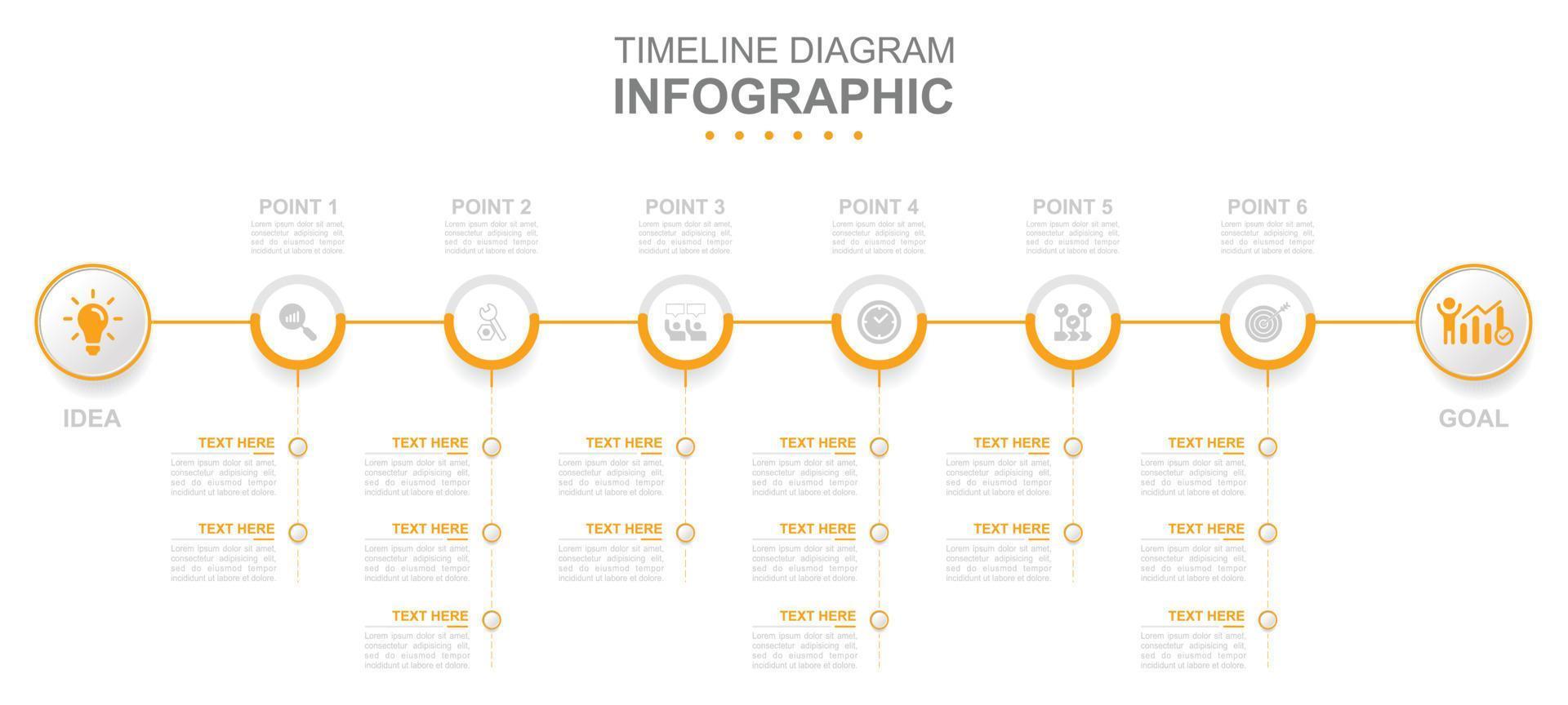 infographie affaires modèle. 5 pas moderne chronologie diagramme calendrier avec cercle et les sujets. concept présentation. vecteur