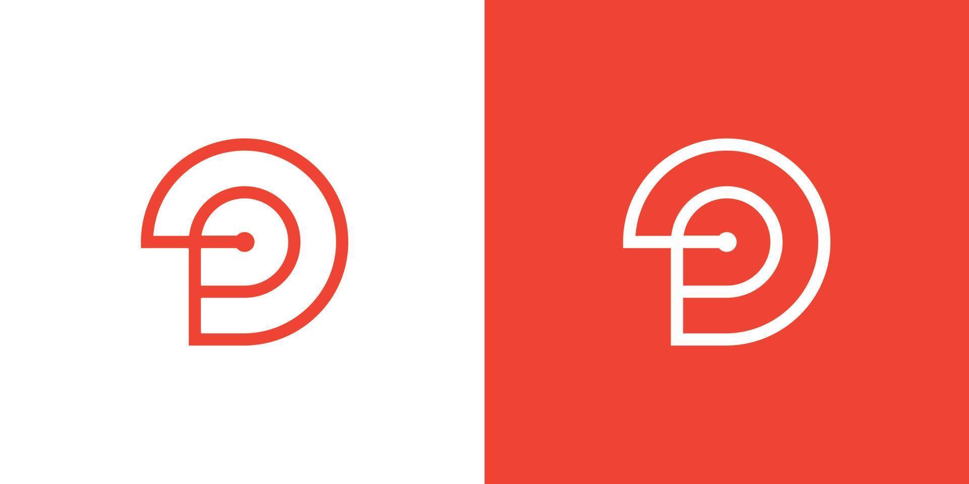 minimal lettre p technologie logo conception sur rouge et blanc Contexte vecteur