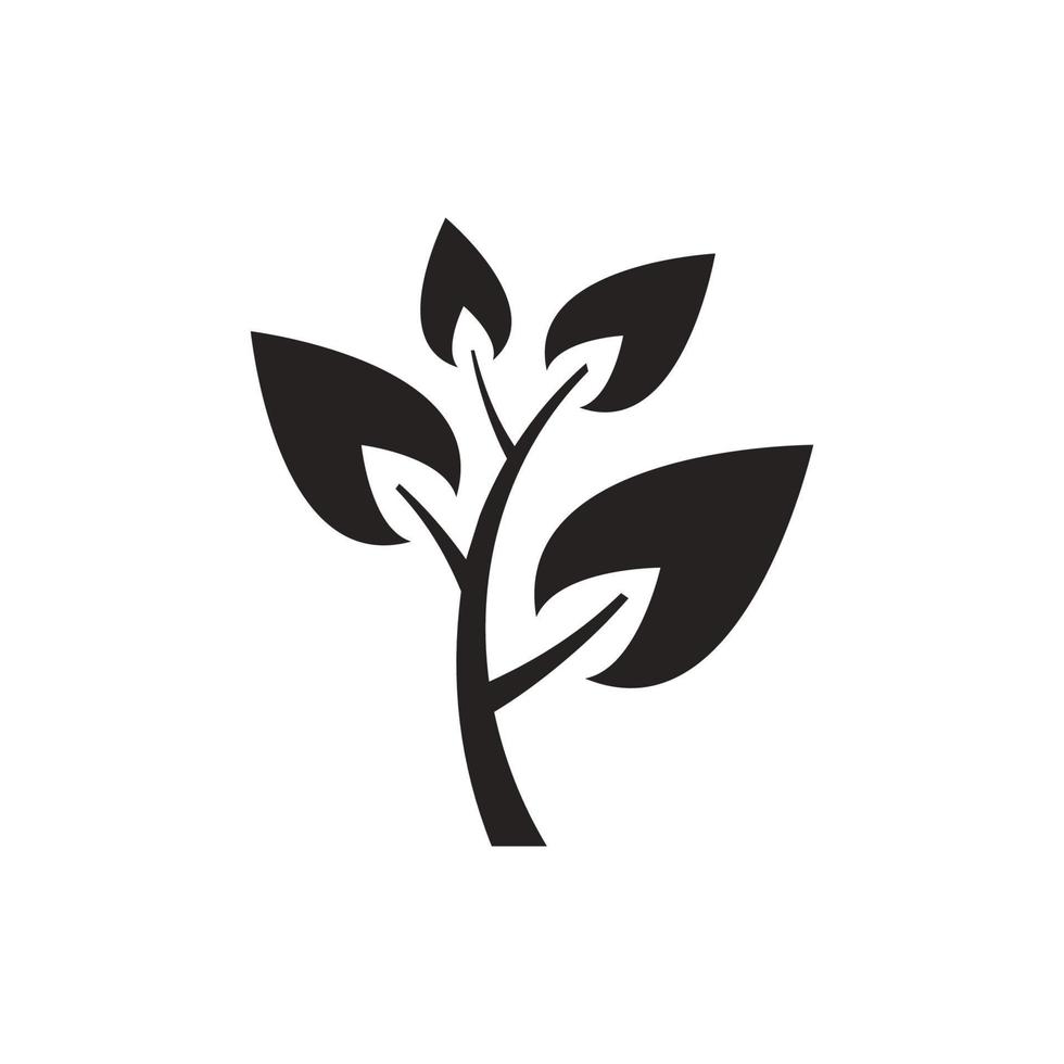 icône feuilles, usine, écologie solide icône, glyphe, silhouette. vecteur