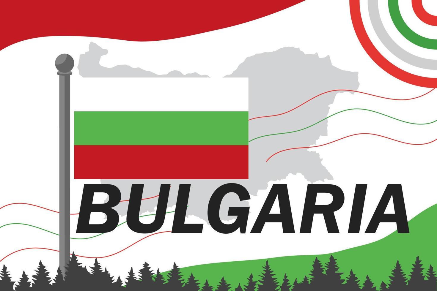 Bulgarie nationale journée bannière avec bulgare drapeau couleurs thème Contexte et géométrique abstrait rétro moderne vert rouge blanc conception. Bulgarie Sofia carte icône. vecteur illustration