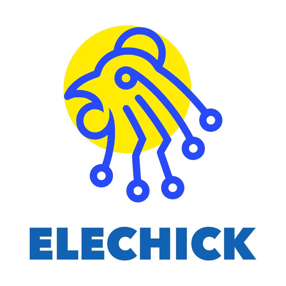 technologie poulet logo vecteur