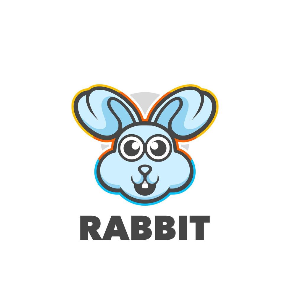 logo de mascotte de lapin vecteur