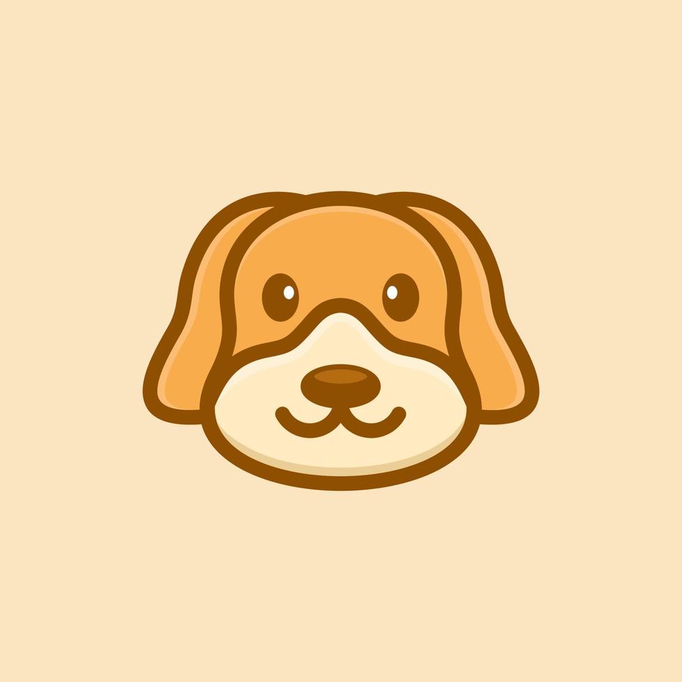sourire mignonne tête chien logo vecteur