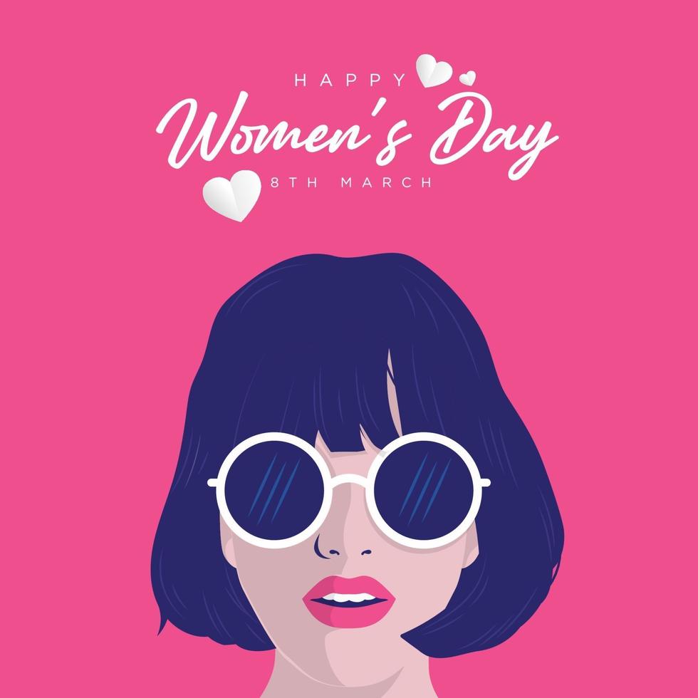 8 mars, journée internationale de la femme. modèle vectoriel avec conception de lettrage. illustration vectorielle