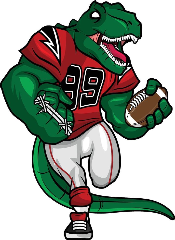 dinosaure vert - mascotte de football américain vecteur