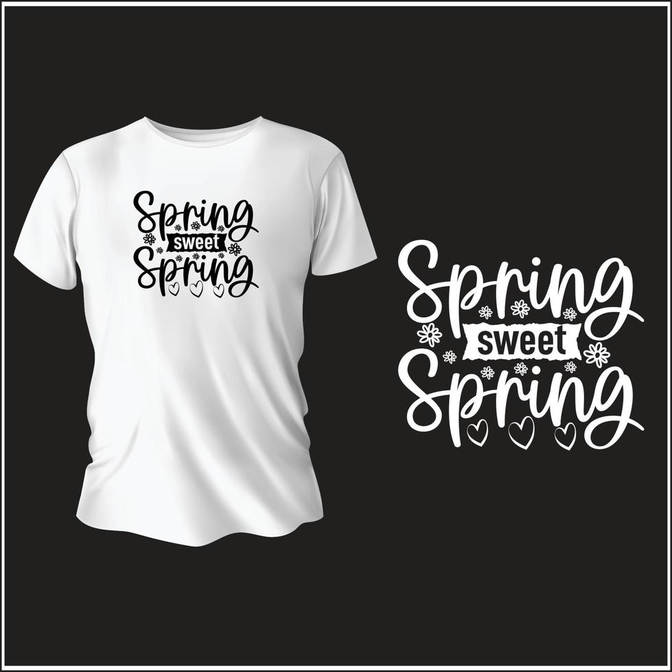 printemps typographie T-shirt conception avec vecteur