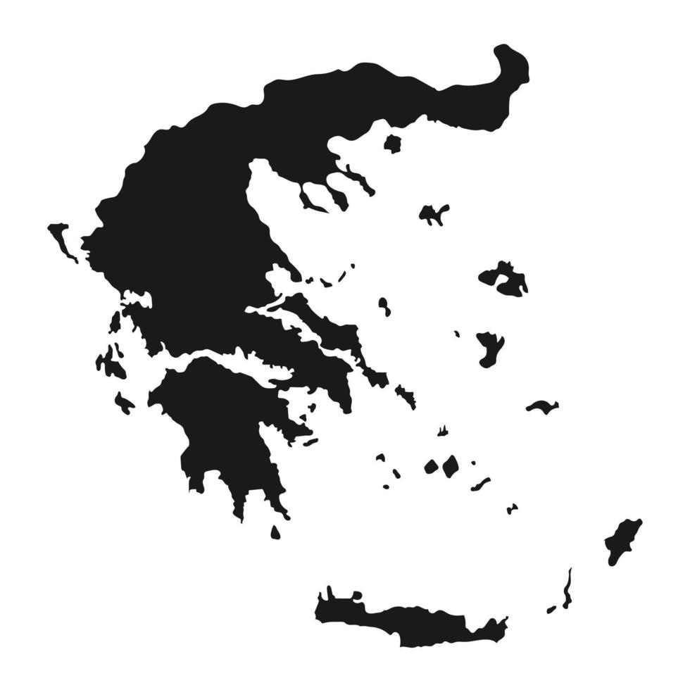 Carte de grèce très détaillée avec des frontières isolées sur fond vecteur