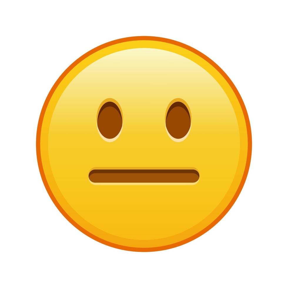 neutre faciale expression grand Taille de Jaune emoji sourire vecteur