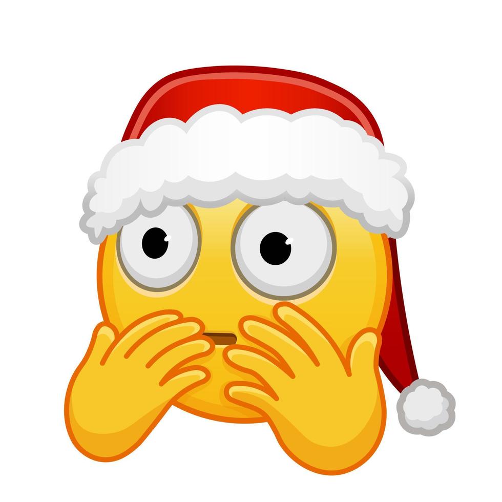 Noël effrayé visage couvrant avec mains grand Taille de Jaune emoji sourire vecteur