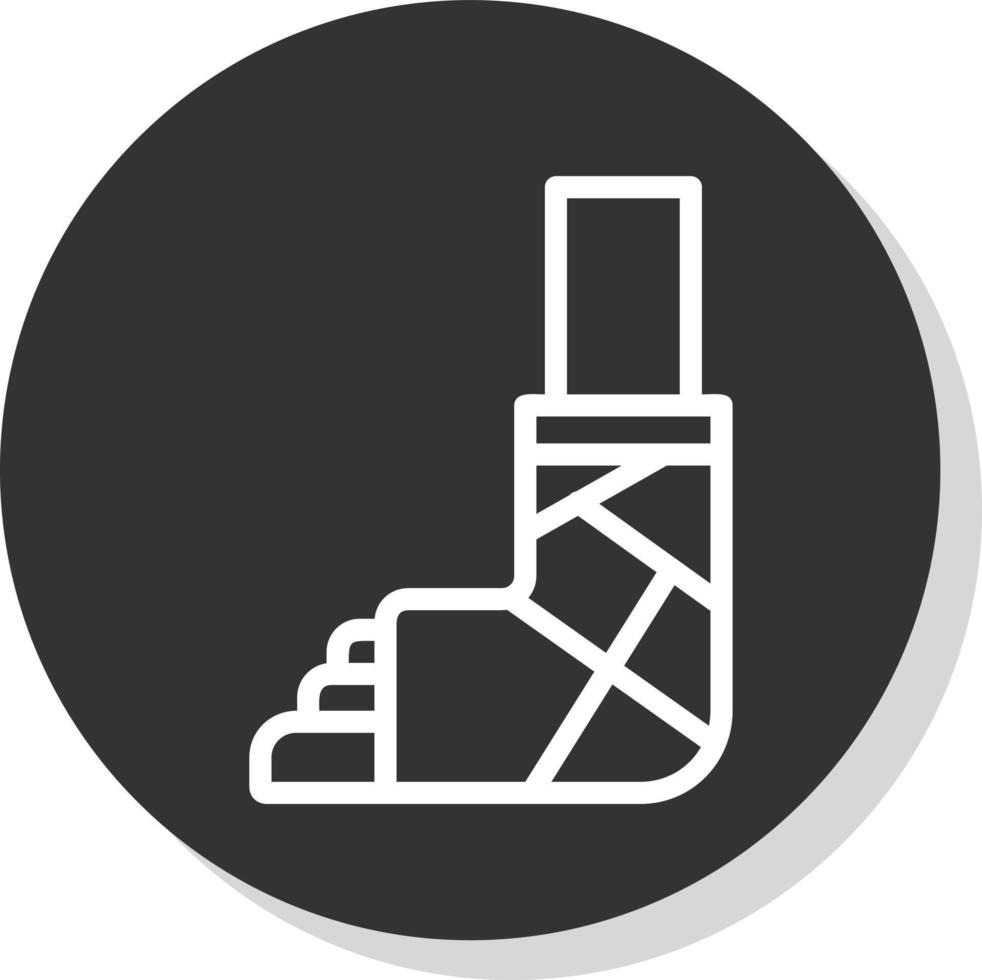 conception d'icône de vecteur de jambe cassée