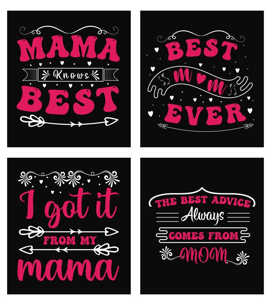 vecteur les mères journée typographie caractères citations dessins paquet pour T-shirt