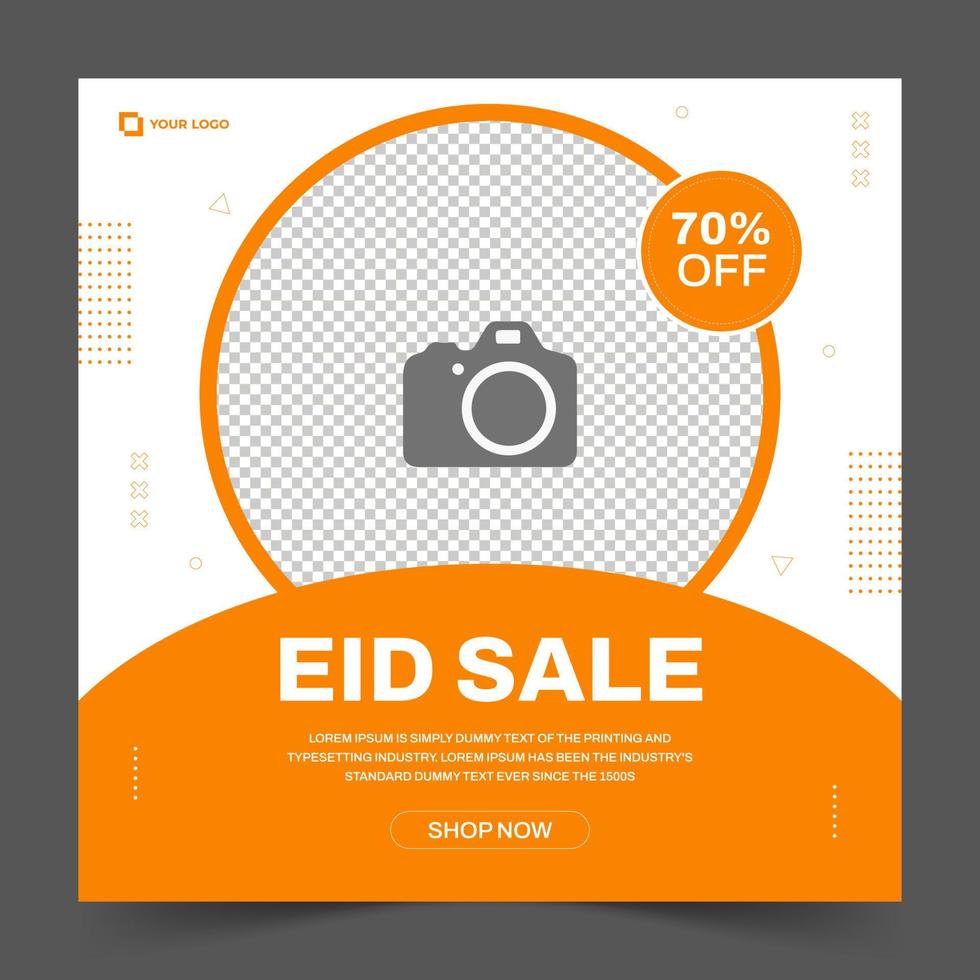 eid vente promotion carré bannière modèle avec photo collage. adapté pour la toile promotion et social médias modèle Publier pour publicité. vecteur illustration.