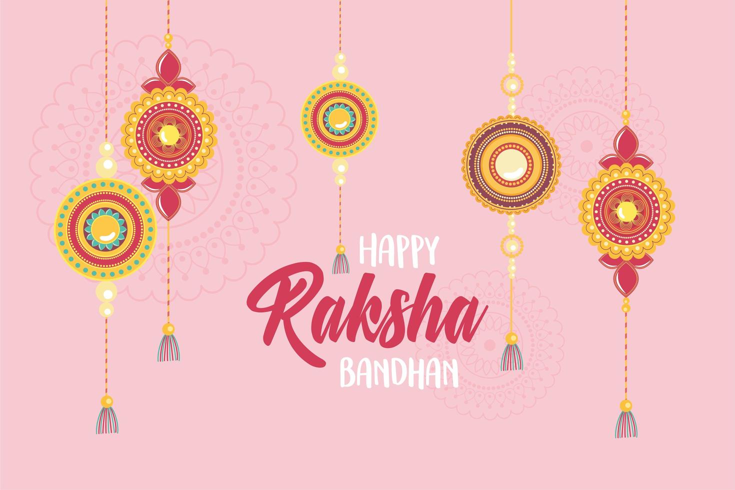 Raksha bandhan, fête traditionnelle indienne avec bracelets vecteur