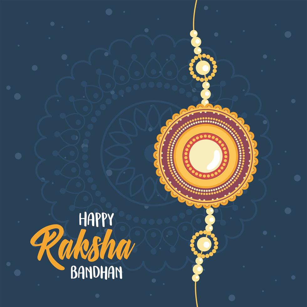 Raksha bandhan, fête traditionnelle indienne avec bracelet vecteur