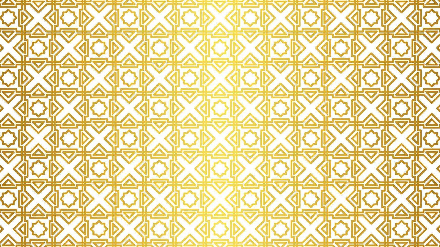 islamique modèle de arabe géométrique avec brillant d'or Couleur pour Ramadan fête dans musulman culture et Islam religion. vecteur illustration de arabe ornement pour décoration et conception graphique