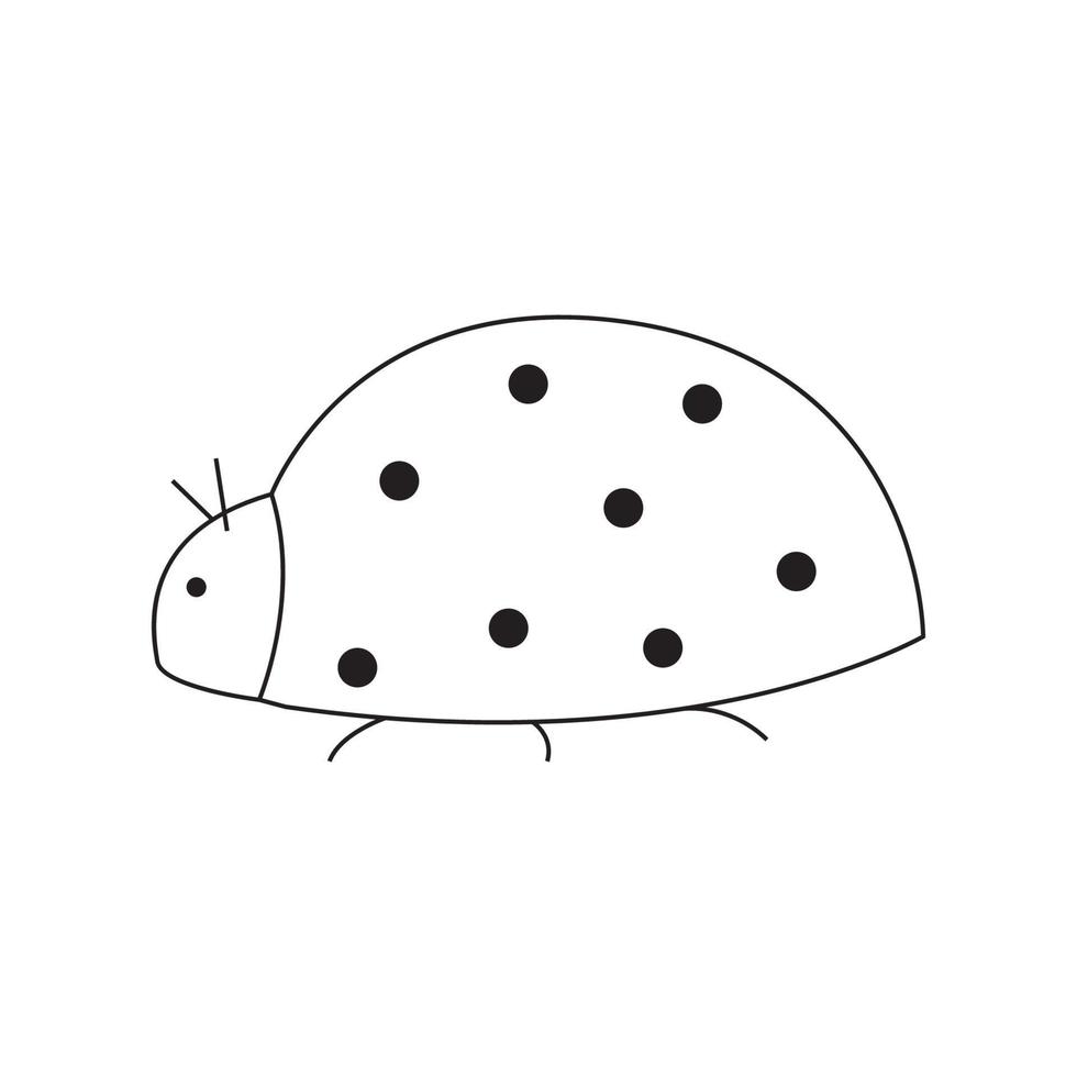 main tiré illustration de une coccinelle vecteur