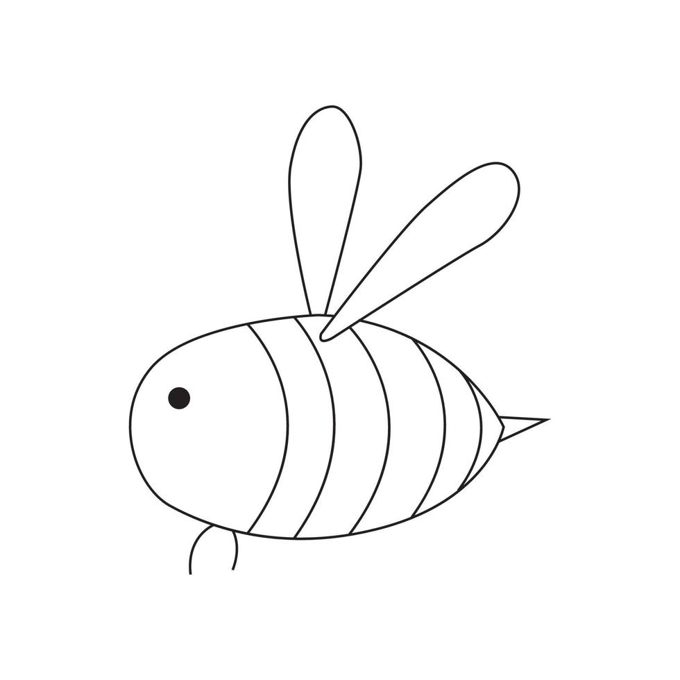 main tiré illustration abeille. isolé sur blanc Contexte vecteur