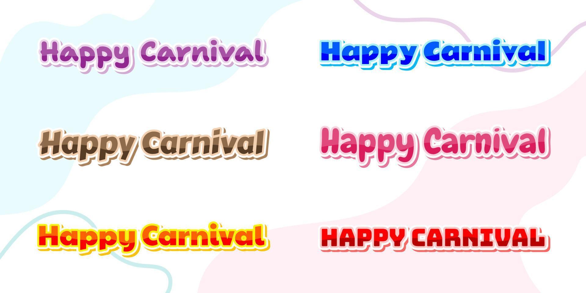coloré content carnaval texte effet modèle vecteur