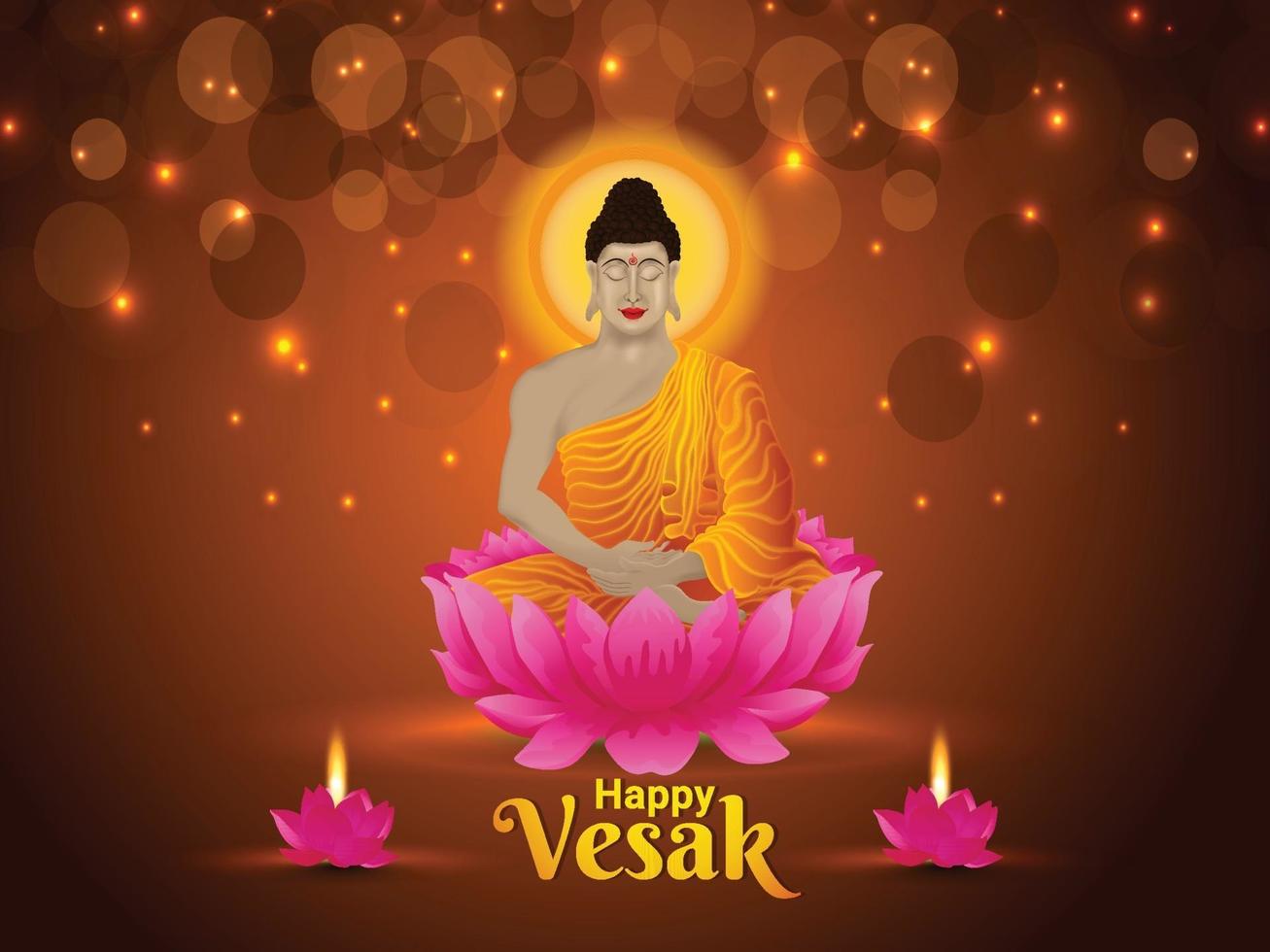 illustration créative de vesak heureux vecteur