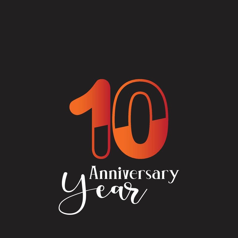 anniversaire logo vector modèle illustration de conception orange noir