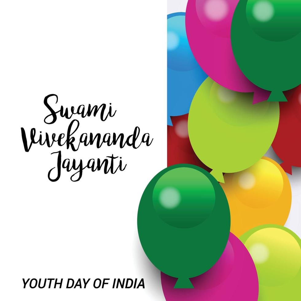 illustration vectorielle de swami vivekananda jayanti, journée nationale de la jeunesse. vecteur