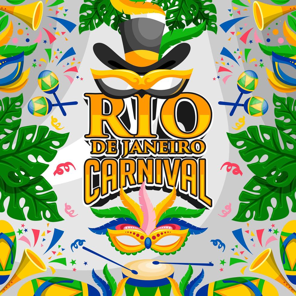 conception de festival de carnaval de rio brésil vecteur