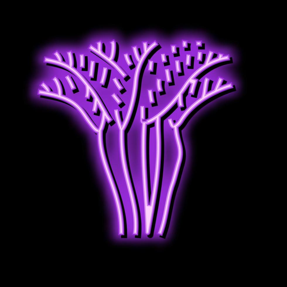 areca paume arbre néon lueur icône illustration vecteur