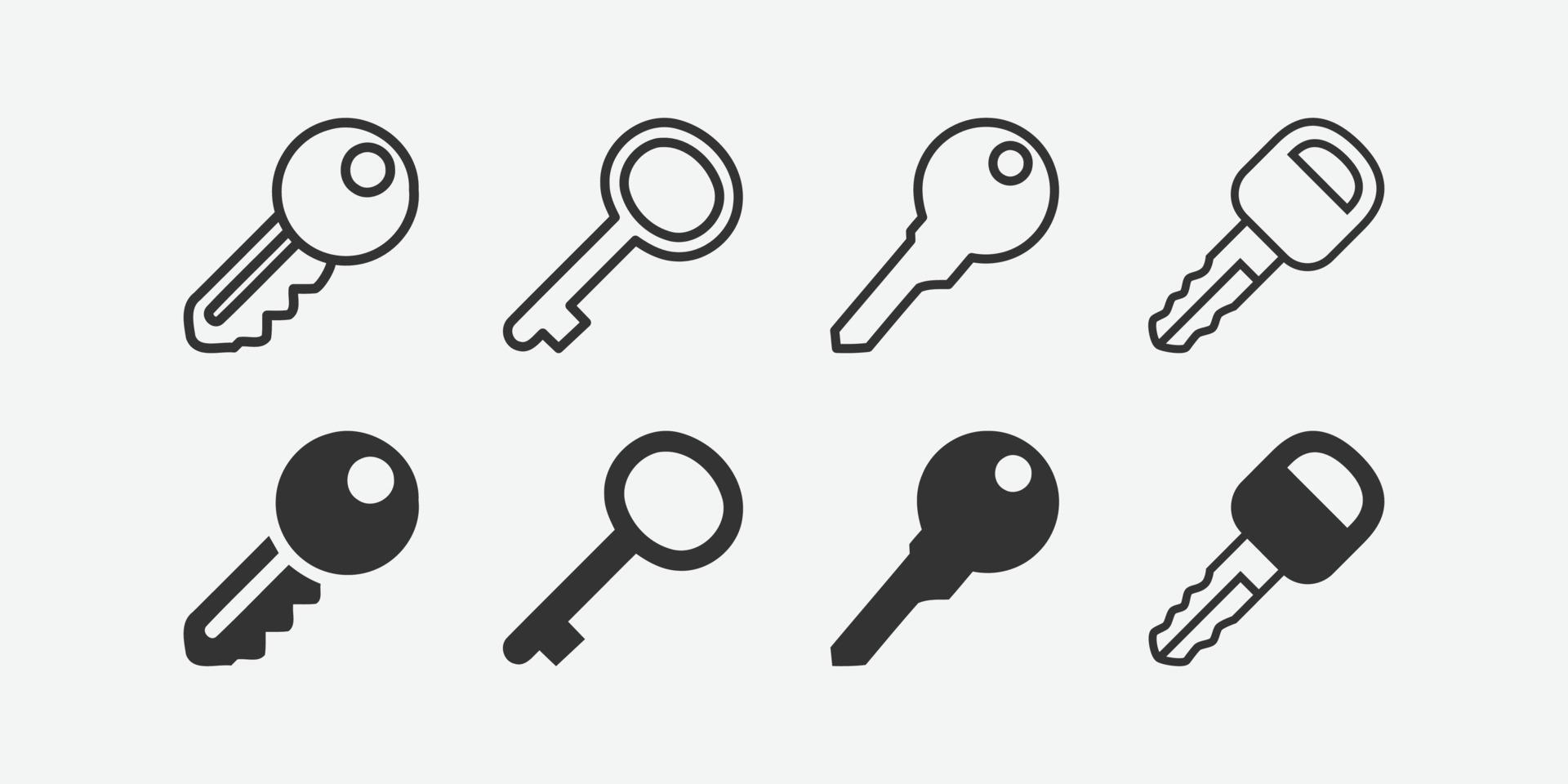 clé vecteur icône ensemble. fermer à clé clé icône symbole. clé vecteur illustration sur isolé Contexte.