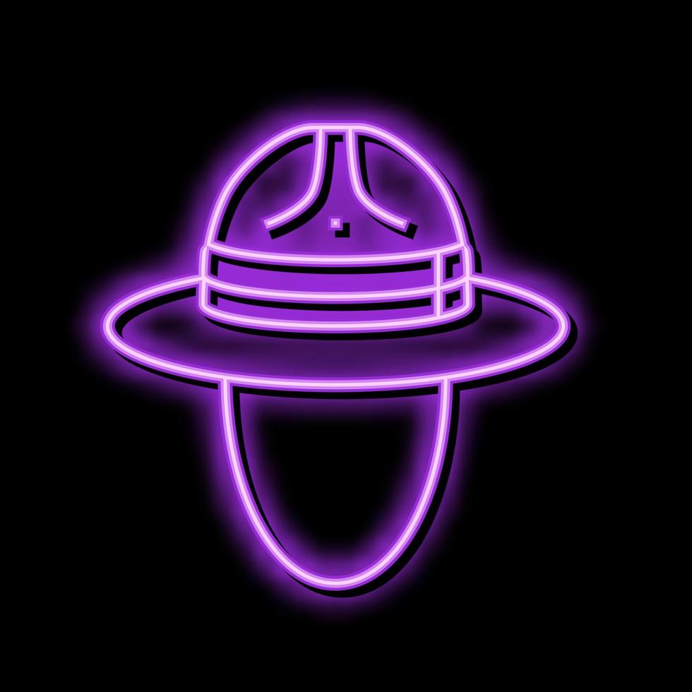 campagne chapeau casquette néon lueur icône illustration vecteur