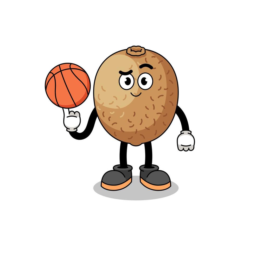 kiwi illustration comme une basketball joueur vecteur